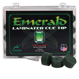 Наклейка многослойная для кия Tiger Emerald 14 мм. hard\medium